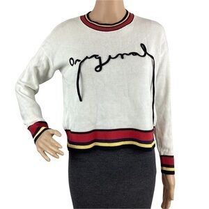 BCBGeneration Intarsia Sweater Size XXS White Original